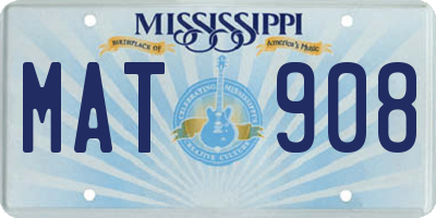 MS license plate MAT908