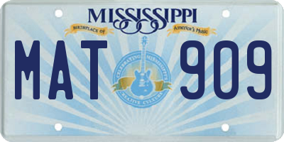 MS license plate MAT909