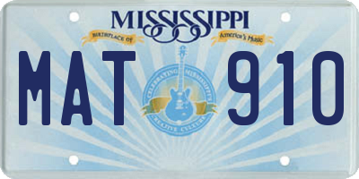 MS license plate MAT910