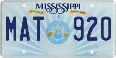 MS license plate MAT920