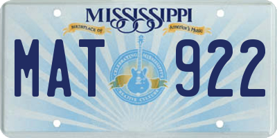 MS license plate MAT922