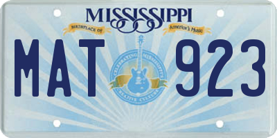 MS license plate MAT923