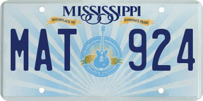 MS license plate MAT924