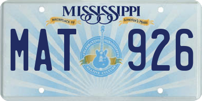 MS license plate MAT926