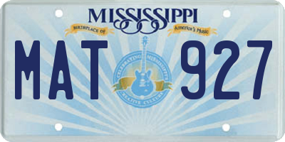 MS license plate MAT927