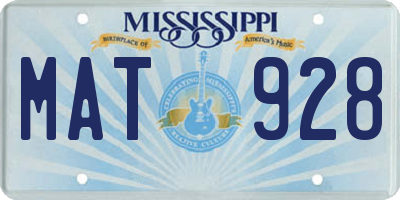 MS license plate MAT928