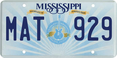 MS license plate MAT929