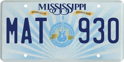 MS license plate MAT930