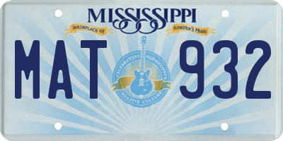 MS license plate MAT932