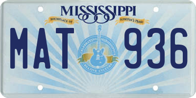 MS license plate MAT936