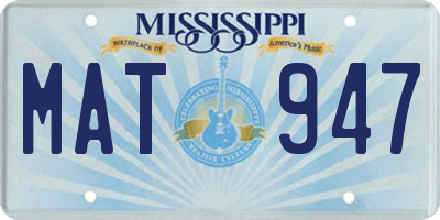 MS license plate MAT947