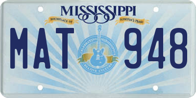 MS license plate MAT948
