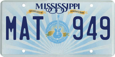 MS license plate MAT949