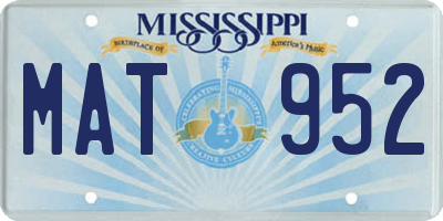 MS license plate MAT952