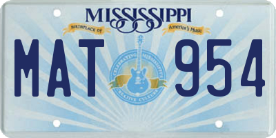 MS license plate MAT954