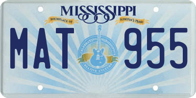 MS license plate MAT955
