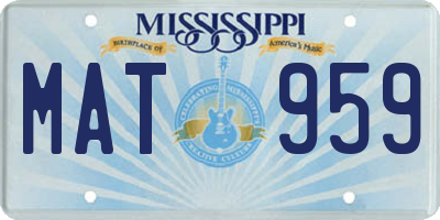 MS license plate MAT959