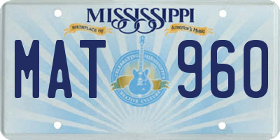 MS license plate MAT960