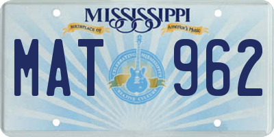 MS license plate MAT962