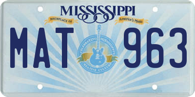 MS license plate MAT963