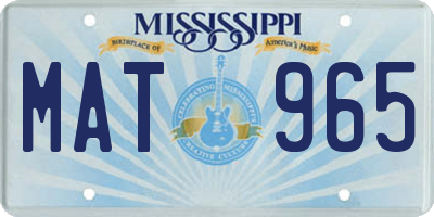MS license plate MAT965