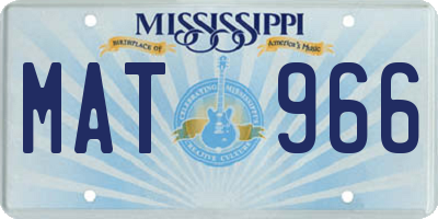 MS license plate MAT966