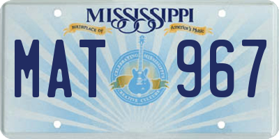 MS license plate MAT967