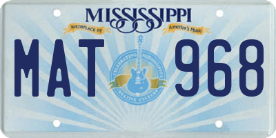 MS license plate MAT968