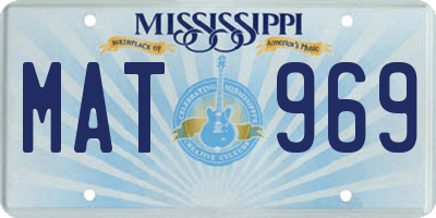 MS license plate MAT969