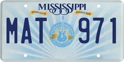 MS license plate MAT971