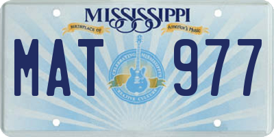 MS license plate MAT977