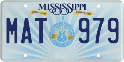MS license plate MAT979