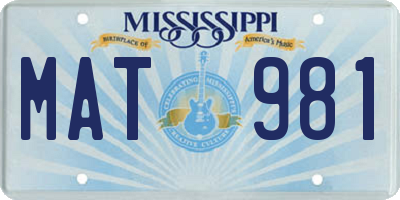 MS license plate MAT981