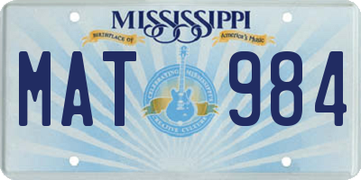 MS license plate MAT984