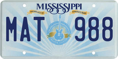 MS license plate MAT988
