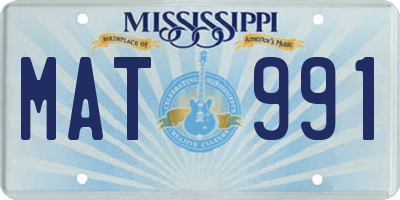MS license plate MAT991