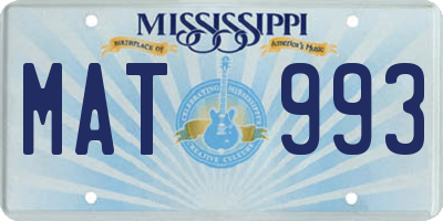 MS license plate MAT993