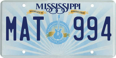 MS license plate MAT994