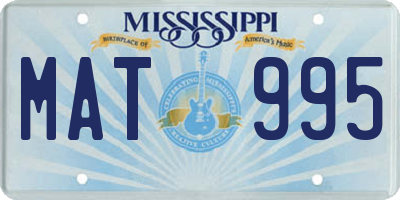 MS license plate MAT995