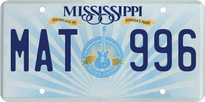 MS license plate MAT996