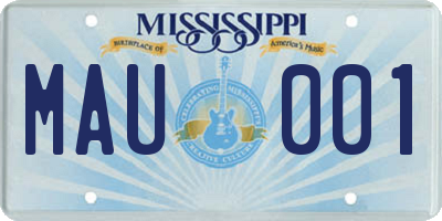 MS license plate MAU001