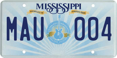 MS license plate MAU004