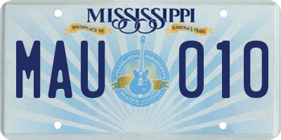 MS license plate MAU010