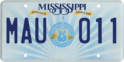 MS license plate MAU011