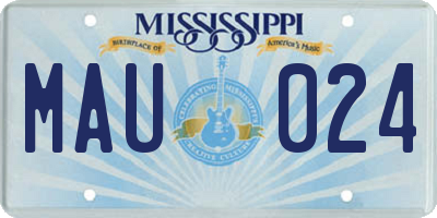 MS license plate MAU024