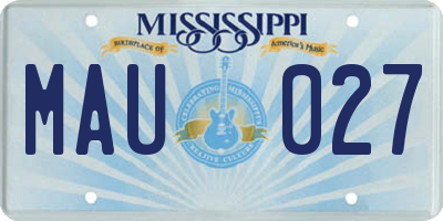 MS license plate MAU027