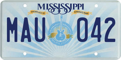 MS license plate MAU042