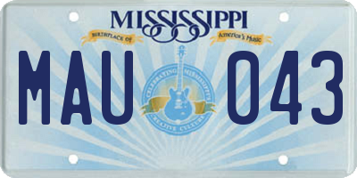 MS license plate MAU043