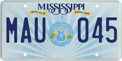 MS license plate MAU045