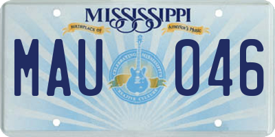 MS license plate MAU046